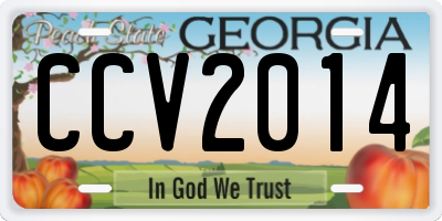 GA license plate CCV2014