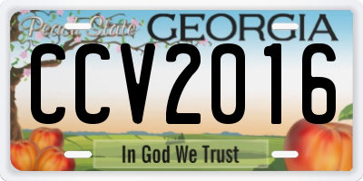 GA license plate CCV2016