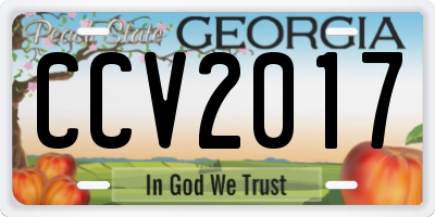GA license plate CCV2017
