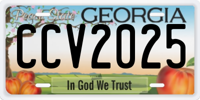 GA license plate CCV2025