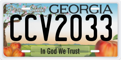 GA license plate CCV2033