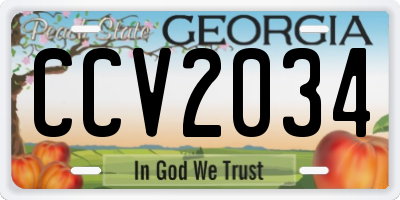 GA license plate CCV2034