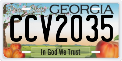 GA license plate CCV2035