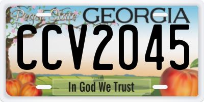 GA license plate CCV2045