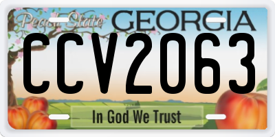 GA license plate CCV2063