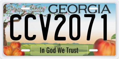 GA license plate CCV2071