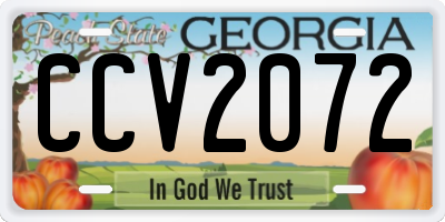 GA license plate CCV2072