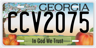 GA license plate CCV2075