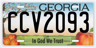 GA license plate CCV2093