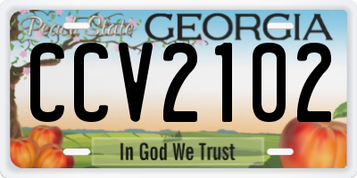 GA license plate CCV2102