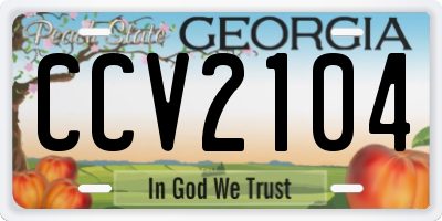 GA license plate CCV2104