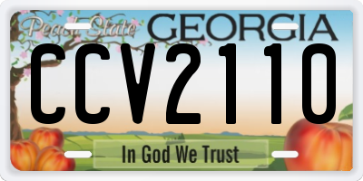 GA license plate CCV2110
