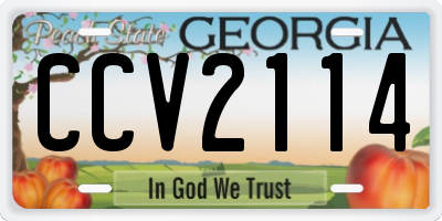 GA license plate CCV2114
