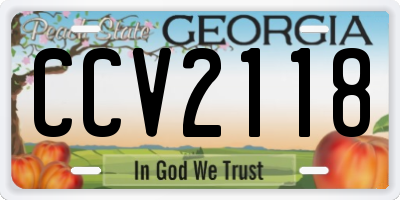 GA license plate CCV2118