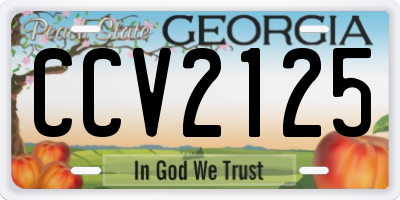GA license plate CCV2125