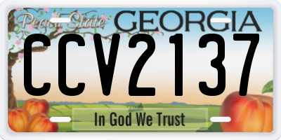 GA license plate CCV2137