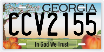 GA license plate CCV2155