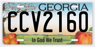 GA license plate CCV2160