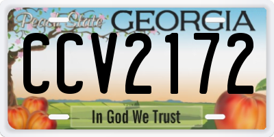 GA license plate CCV2172