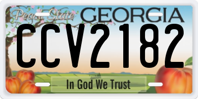 GA license plate CCV2182
