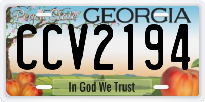 GA license plate CCV2194