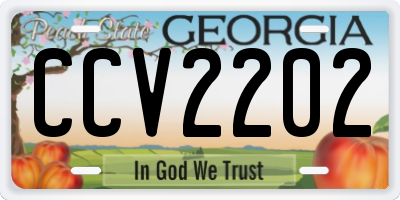 GA license plate CCV2202