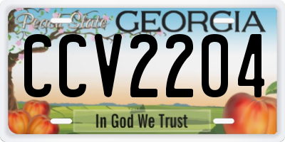 GA license plate CCV2204