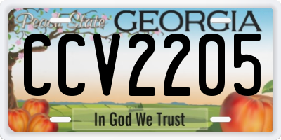 GA license plate CCV2205