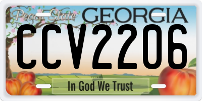 GA license plate CCV2206