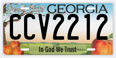 GA license plate CCV2212