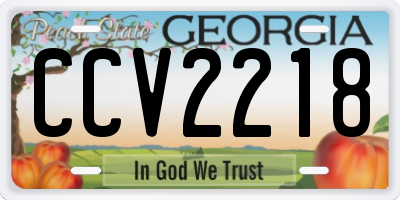 GA license plate CCV2218