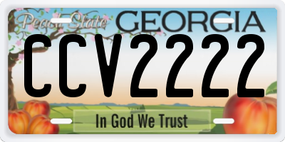 GA license plate CCV2222