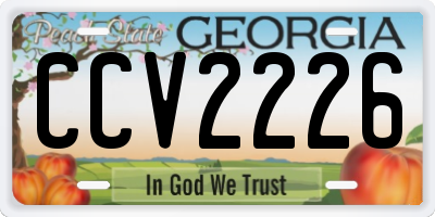 GA license plate CCV2226