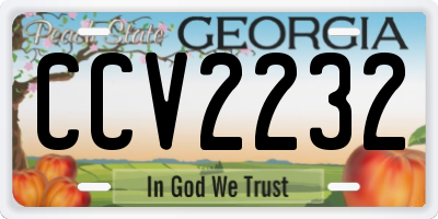 GA license plate CCV2232