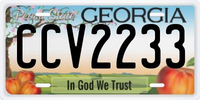GA license plate CCV2233