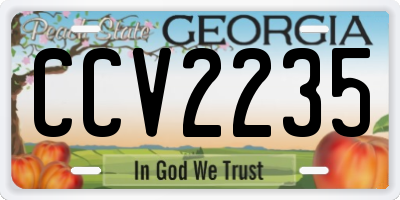 GA license plate CCV2235