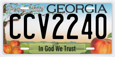 GA license plate CCV2240