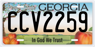 GA license plate CCV2259