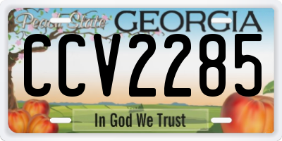 GA license plate CCV2285