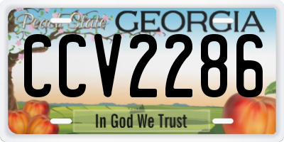 GA license plate CCV2286