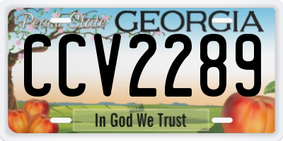 GA license plate CCV2289