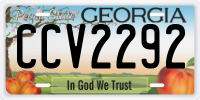 GA license plate CCV2292