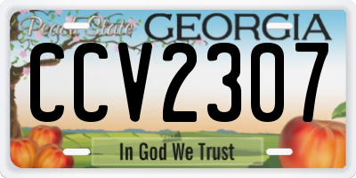 GA license plate CCV2307