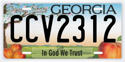 GA license plate CCV2312