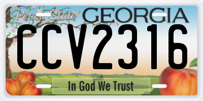 GA license plate CCV2316