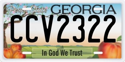 GA license plate CCV2322