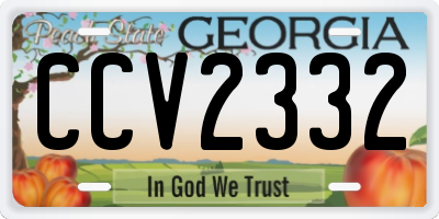 GA license plate CCV2332