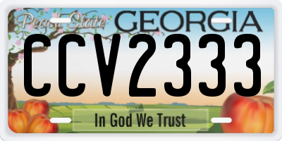 GA license plate CCV2333