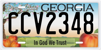 GA license plate CCV2348