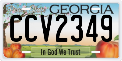 GA license plate CCV2349